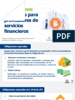 Obligaciones y Prohibiciones Proveedores de Servicios Financieros