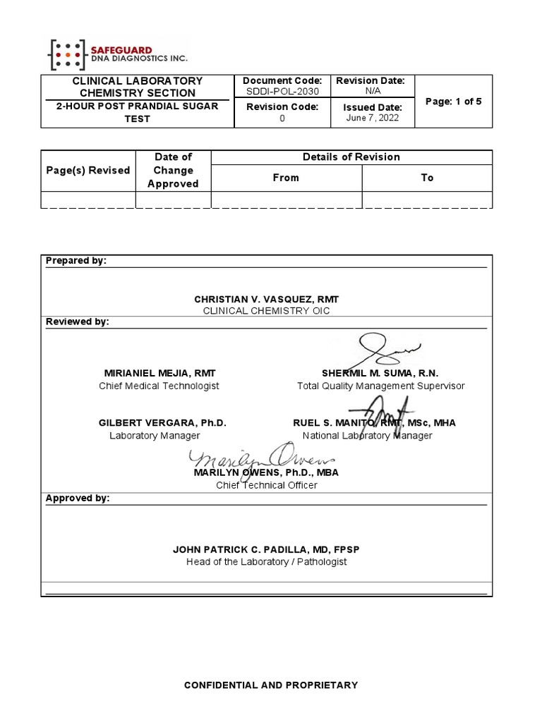2-Hour Post Prandial Sugar Test Guide | PDF | Medical Laboratory ...