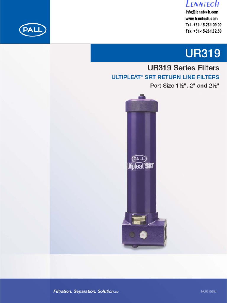UR319 Series Filters: Ultipleat SRT Return Line Filters | PDF ...