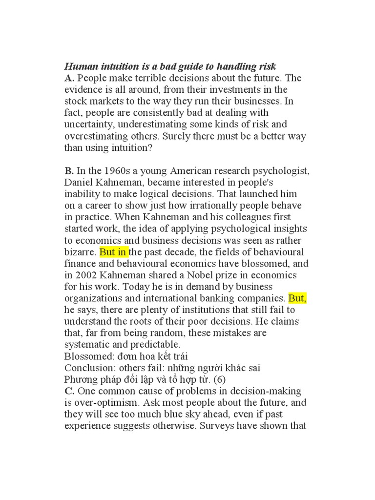 Ielts reading why risks can go wrong pdf risk economics