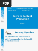 Intro To Content Production