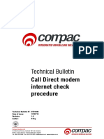 Technical Bulletin: Call Direct Modem Internet Check Procedure