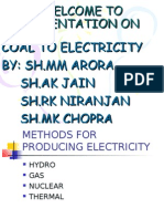 Coal to Electricity Process: From Coal to Power Generation