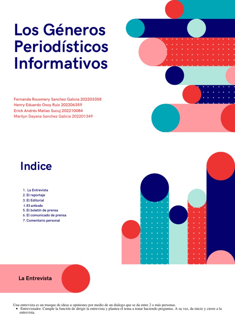Géneros Periodísticos Informativos | PDF | Narración | Información