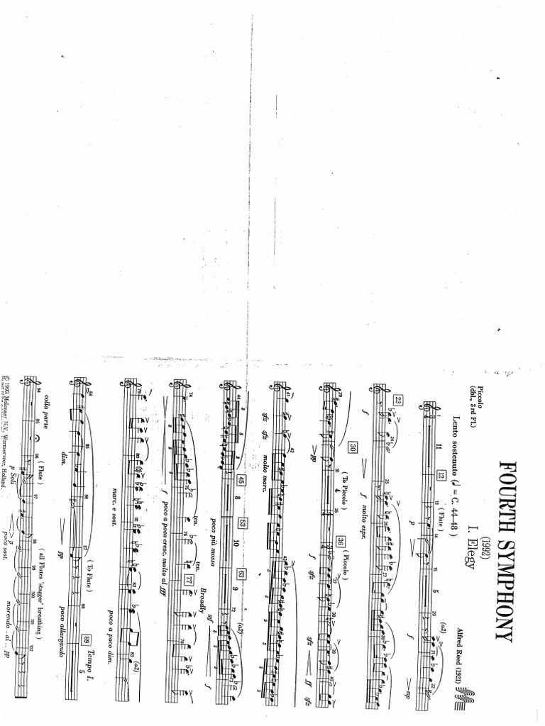 4th Symphony Alfred Reed (Flautas, Oboes y Fagotes) PDF