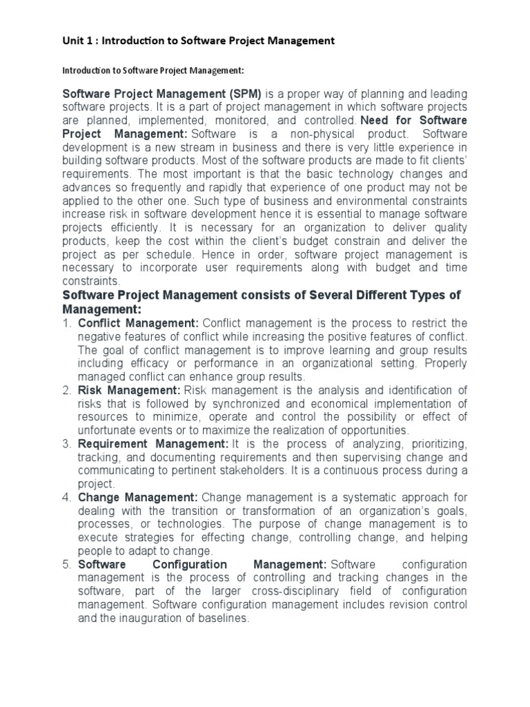 Introduction to Software Project Management | PDF | Project Management ...