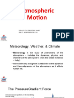 Atmospheric Motion: Instructor: Dr. Mohd Khalid Ansari