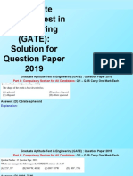 Graduate Aptitude Test in Engineering (GATE) : Solution For Question Paper 2019