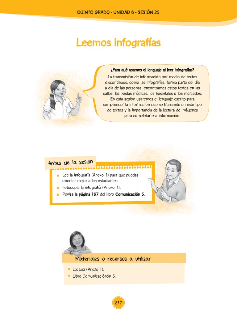 QUINTO Grado Unidad 6 Sesión 25. Leemos Infografías PDF
