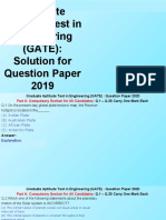 Graduate Aptitude Test in Engineering (GATE) : Solution For Question Paper 2019