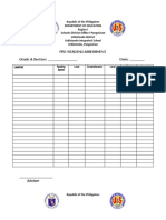 Pre-Reading Assessment Grade & Section: - Date