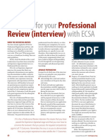 Preparing for your ECSA Professional Review