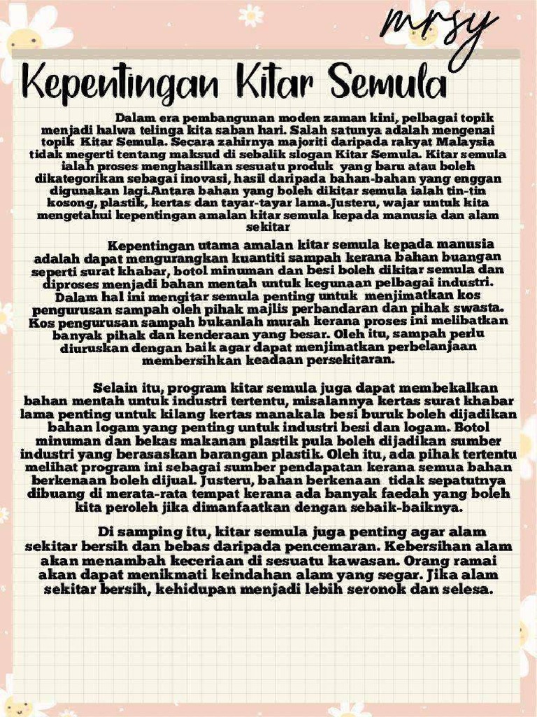 Kepentingan Kitar Semula | PDF