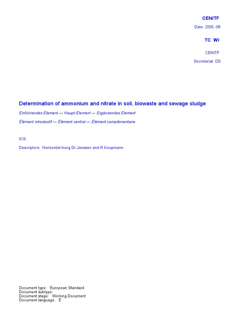 Ammonium and Nitrate Testing Standard | PDF | Soil | Potassium