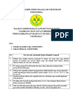 Tabel Analisis Teks Majalah Geografi Indonesia