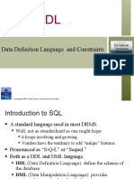 SQL/ DDL: Data Definition Language and Constraints