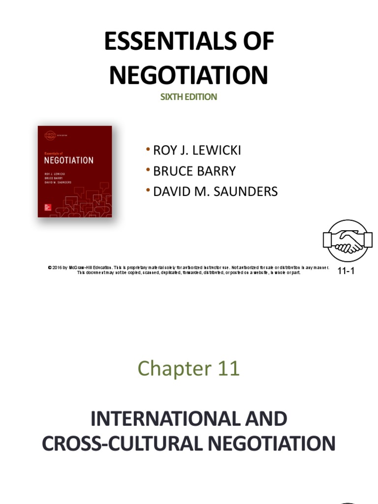 Chapter11 International and CrossCultural Negotiation PDF