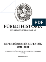 Füredi História Repertórium És Mutatók, 2001-2021