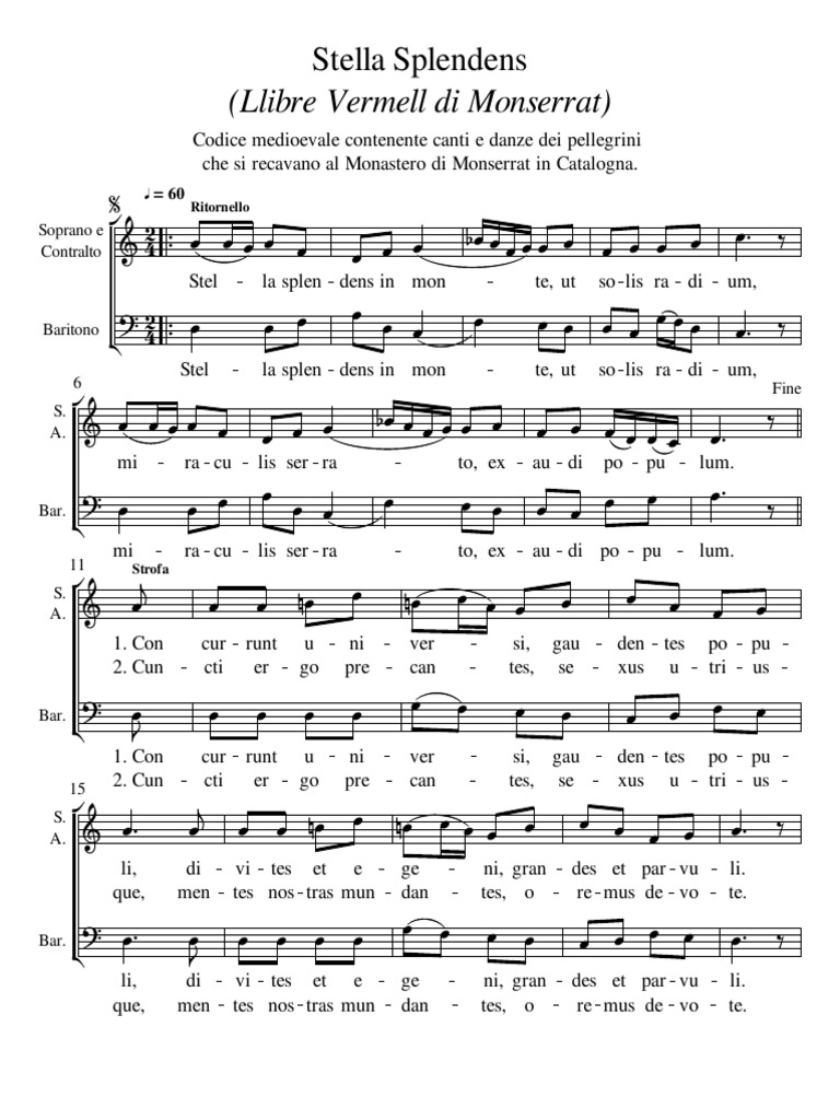 Stella Splendens Spartito PDF