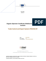Organic Operator Certificate Webservices Package Content: Trade Control and Expert System (Traces) NT