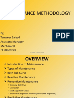 Maintenance Methodology: By, Tanweer Saiyad Assistant Manager Mechanical PI Industries