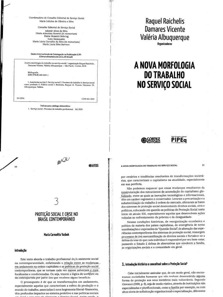 Yazbek A Nova Morfologia Do Trabalho No Serviço Social PDF
