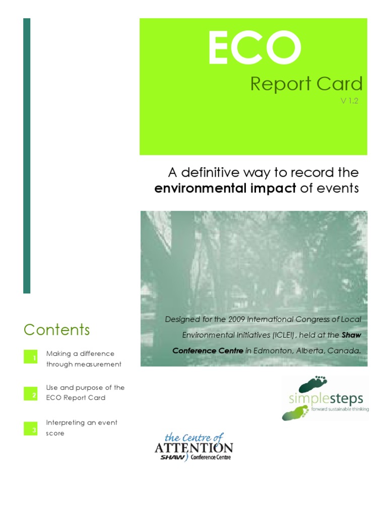 ECO Report Card for Event Sustainability | PDF | Waste | Sustainability