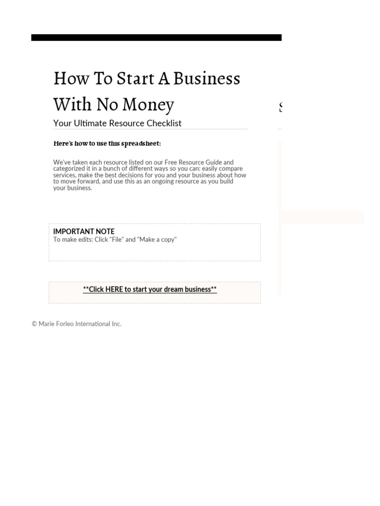 Marie forleo s 322 free tools the resources to start a business with