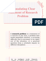 Formulating Clear Statement of Research Problem