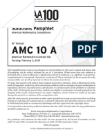 Amc 10 A: Solutions Pamphlet