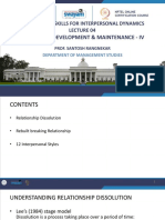 Relational Development & Maintenance - Iv: Managerial Skills For Interpersonal Dynamics