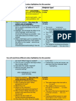 Paper 1: Writers' Effect Helpful Tips!: You Will Need Three Different Colour Highlighters For This Question