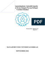 Pengaruh Kepemimpinan Autentik Kepada Keterlibatan Kerja Dengan Psycap Sebagai Variabel Mediasi Oleh Mutiara S. H - F0217077