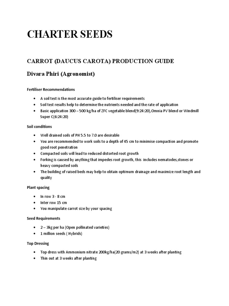 Carrot Production Guide and Tips | PDF | Soil | Carrot