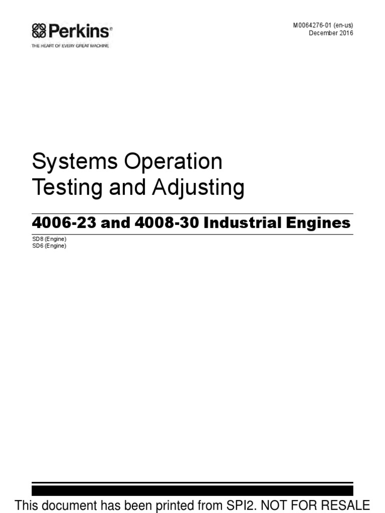 Systems Operation Testing and Adjusting PDF Internal Combustion