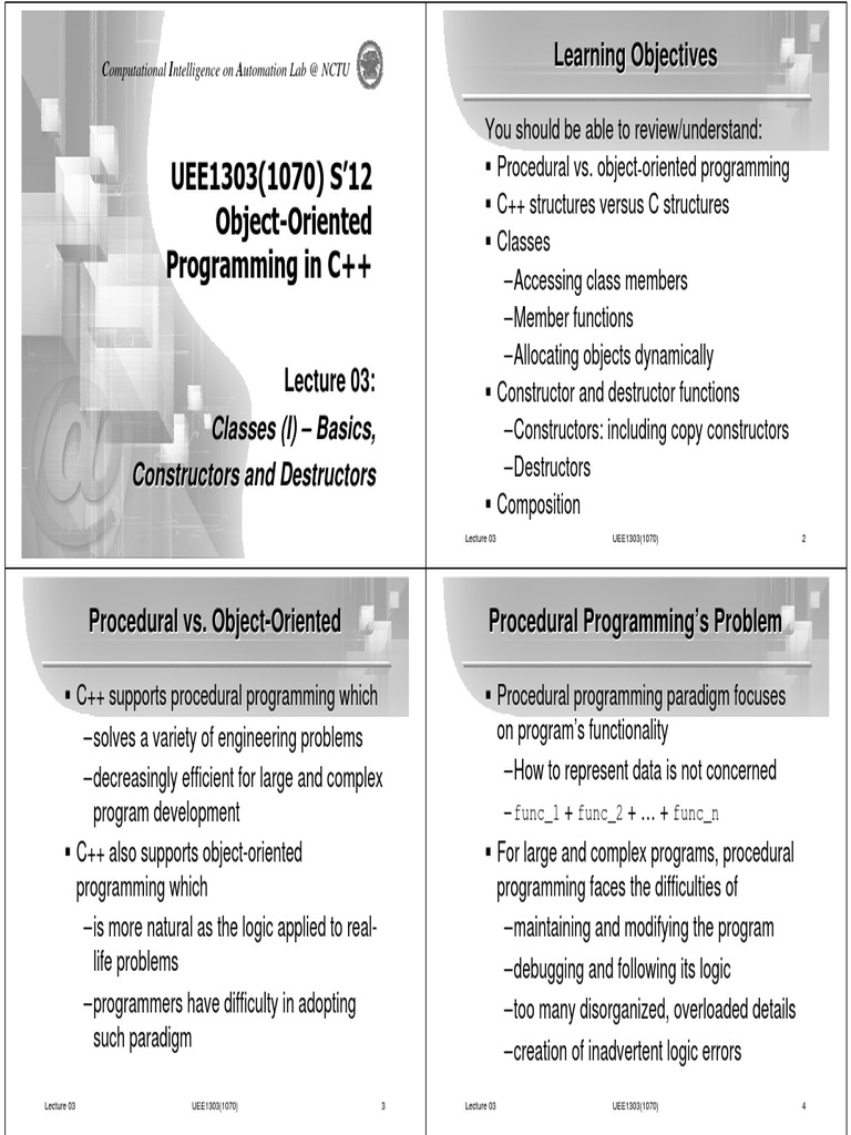 UEE1303 (1070) S'12 Object-Oriented Programming in C++: Learning ...