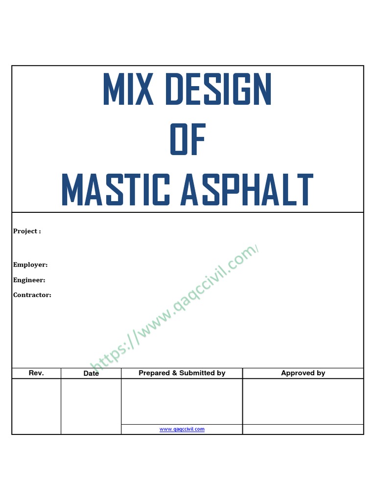 MasticMix Design PDF Asphalt Construction Aggregate