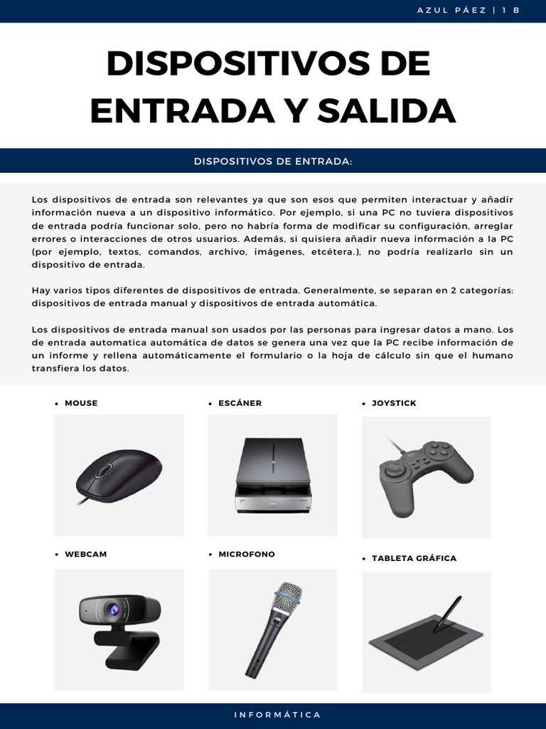 Dispositivos de Entrada y Salida | PDF | Hardware de la computadora ...