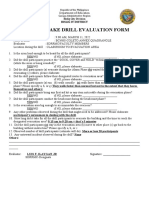 Earthquake Drill Evaluation Form