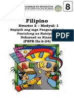 Filipino 8 Q2-M1 (Pangunahin at Pantulong Na Kaisipan)