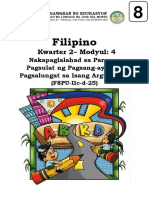 Filipino 8 Q2-M4 Pagsang-Ayon at Pagsalungat