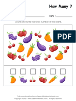 Counting Fruits and Vegetables Worksheet