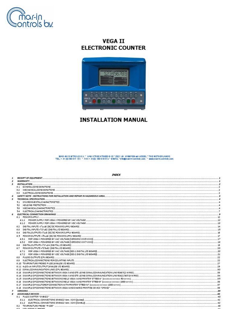 VEGA II - MA-260-00-EN-22 - Installation Manual | PDF | Power Supply ...