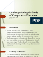 Challenges Facing The Study of Comparative Education: Princess Dianne I. Mallari Rean Leonis