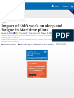 impact of shift work on sleep and fatigue in maritime pilots