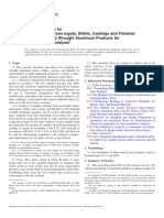 Sampling Aluminum Ingots, Billets, Castings and Finished or Semi-Finished Wrought Aluminum Products For Compositional Analysis