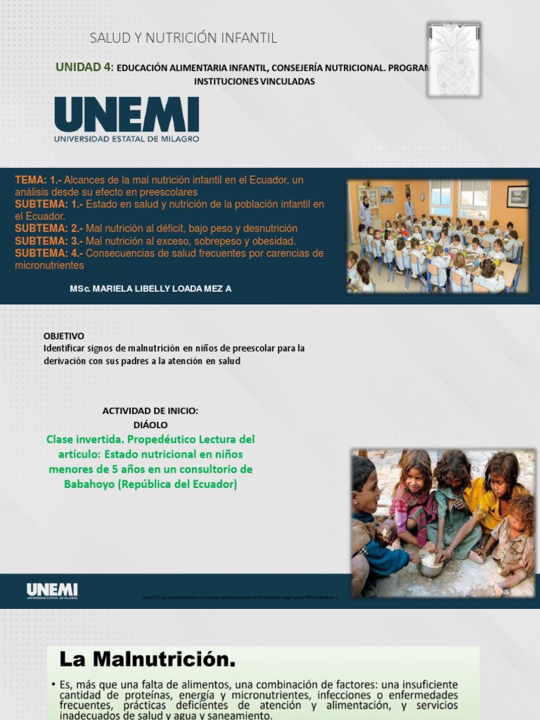 Educación Nutricional Infantil Ecuador | PDF | Nutrición | Dieta y ...