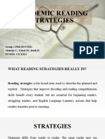 Academic Reading Strategies: Group 1 PRESENTER: Marian C., Edzel M., Ruth B. Humss, Cicero