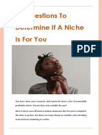 14 Questions To Determine If A Niche Is For You