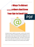 More Ways To Attract Subscribers and Grow Your Opt-In Email List